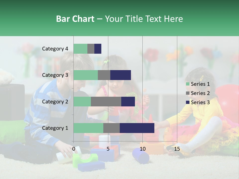 A Group Of Children Playing With Toys On The Floor PowerPoint Template