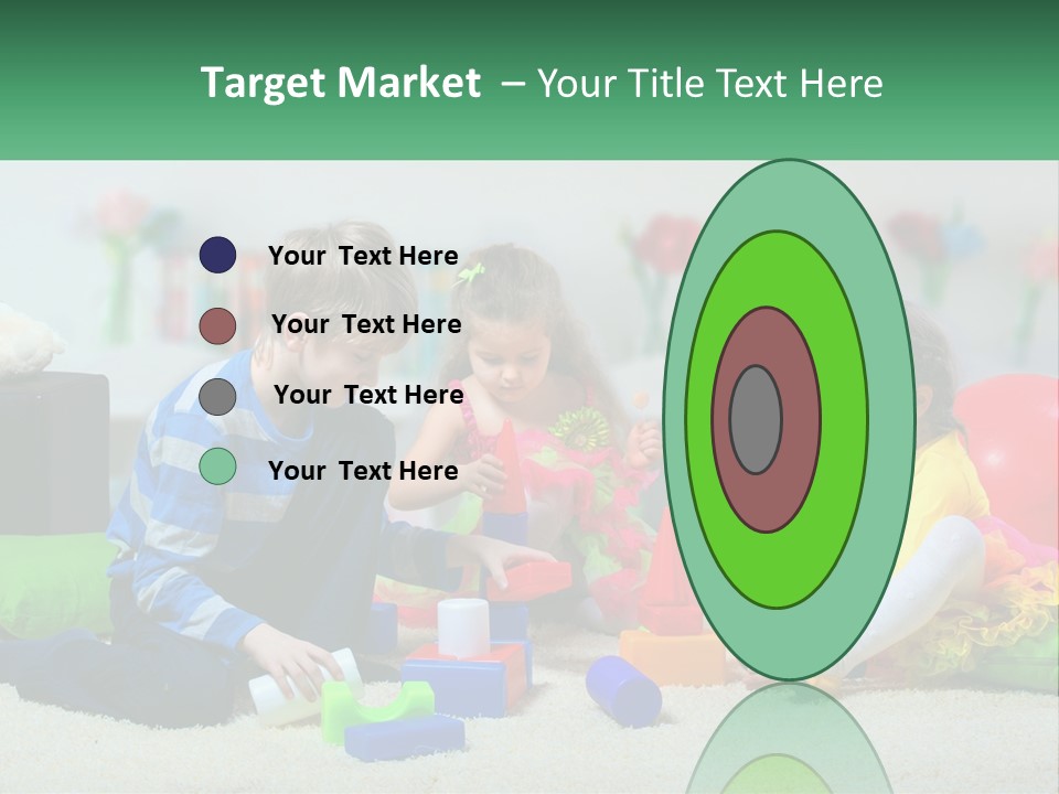 A Group Of Children Playing With Toys On The Floor PowerPoint Template