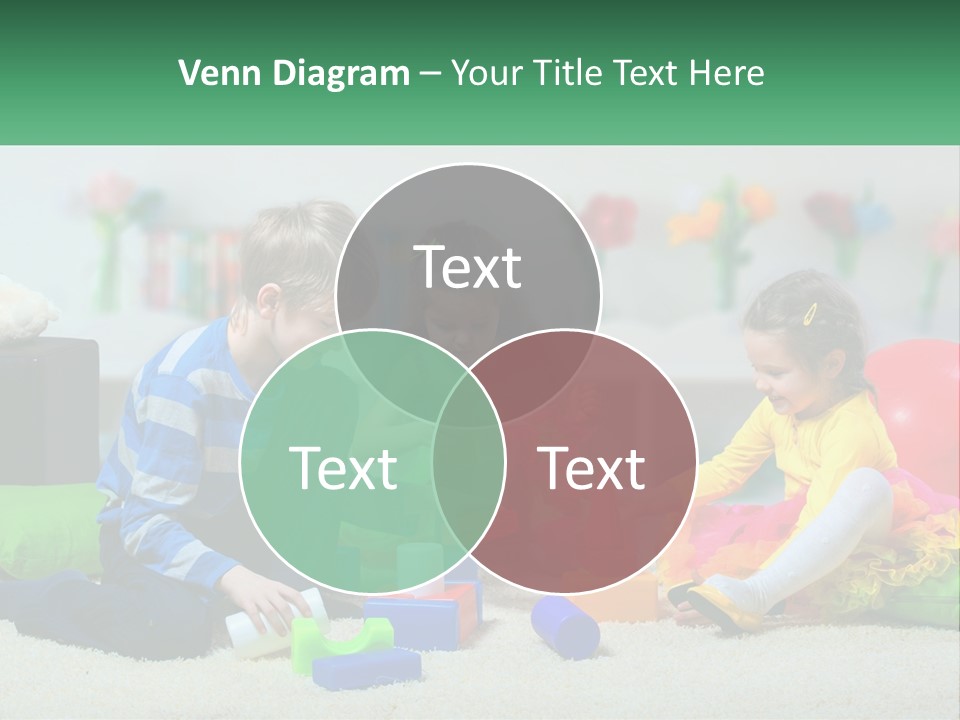 A Group Of Children Playing With Toys On The Floor PowerPoint Template