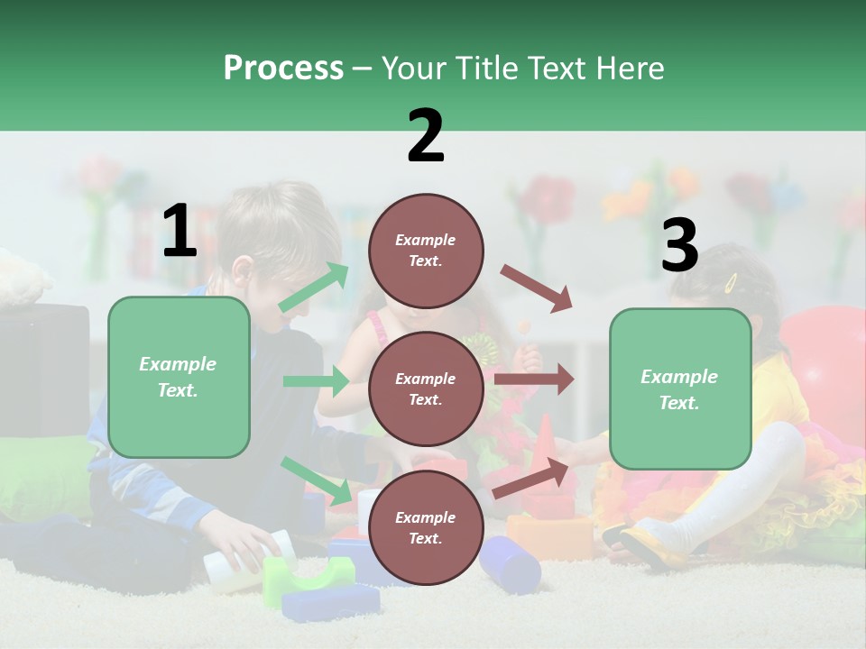 A Group Of Children Playing With Toys On The Floor PowerPoint Template