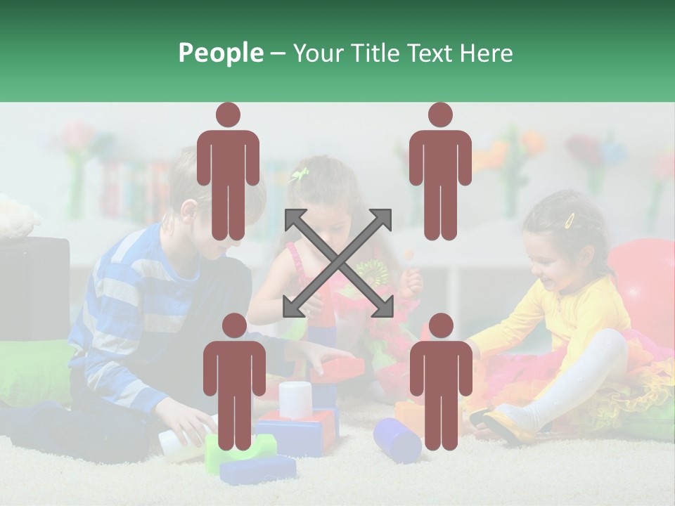 A Group Of Children Playing With Toys On The Floor PowerPoint Template