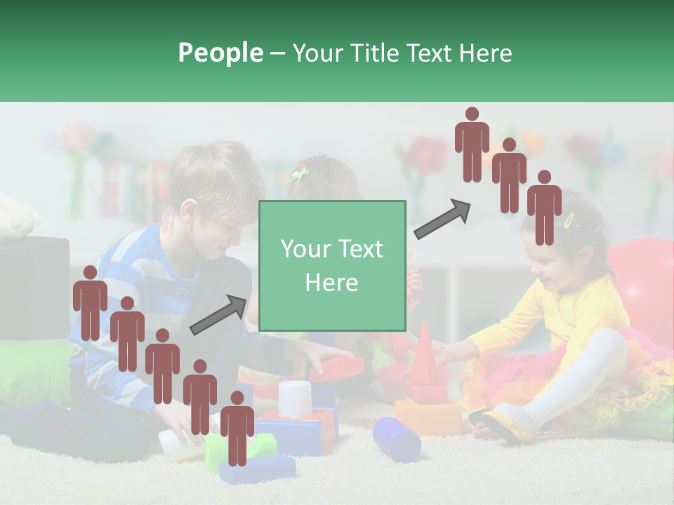 A Group Of Children Playing With Toys On The Floor PowerPoint Template