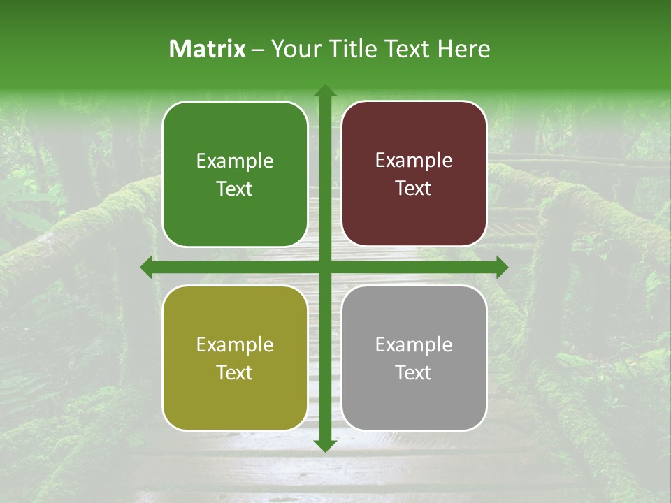 A Wooden Bridge In The Middle Of A Forest With Moss Growing On It PowerPoint Template