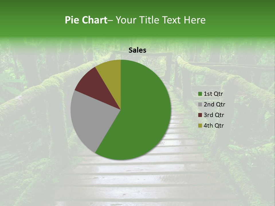 A Wooden Bridge In The Middle Of A Forest With Moss Growing On It PowerPoint Template