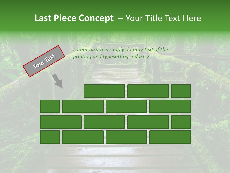 A Wooden Bridge In The Middle Of A Forest With Moss Growing On It PowerPoint Template