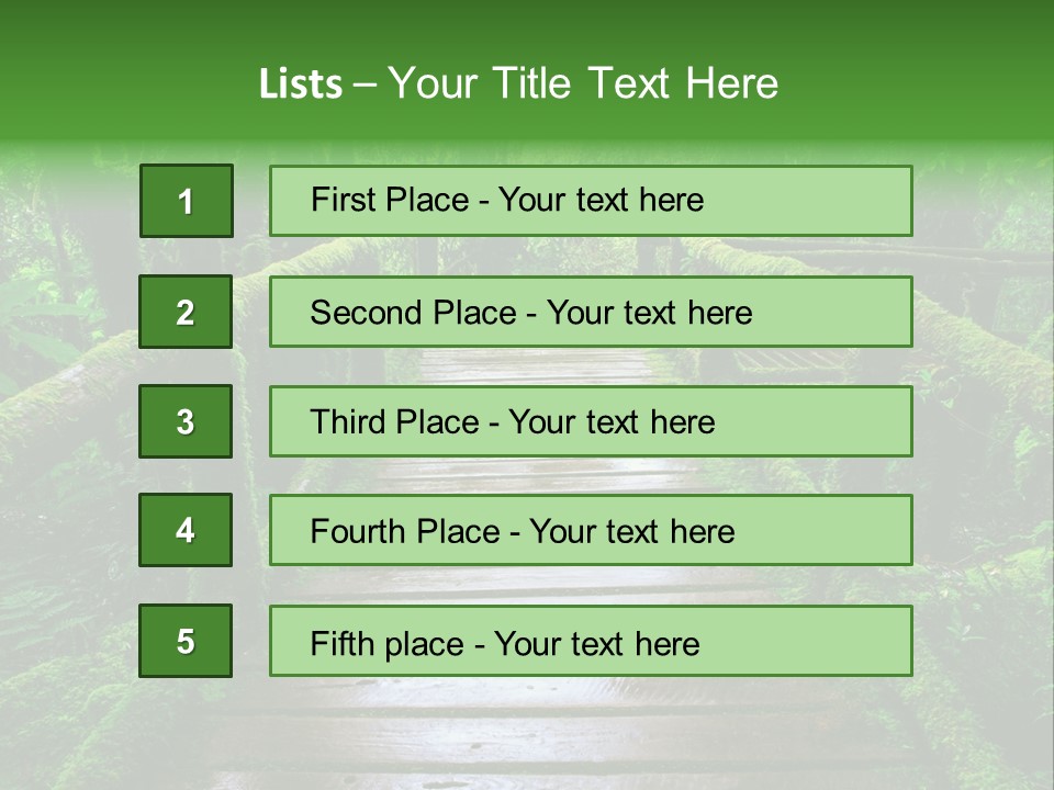 A Wooden Bridge In The Middle Of A Forest With Moss Growing On It PowerPoint Template