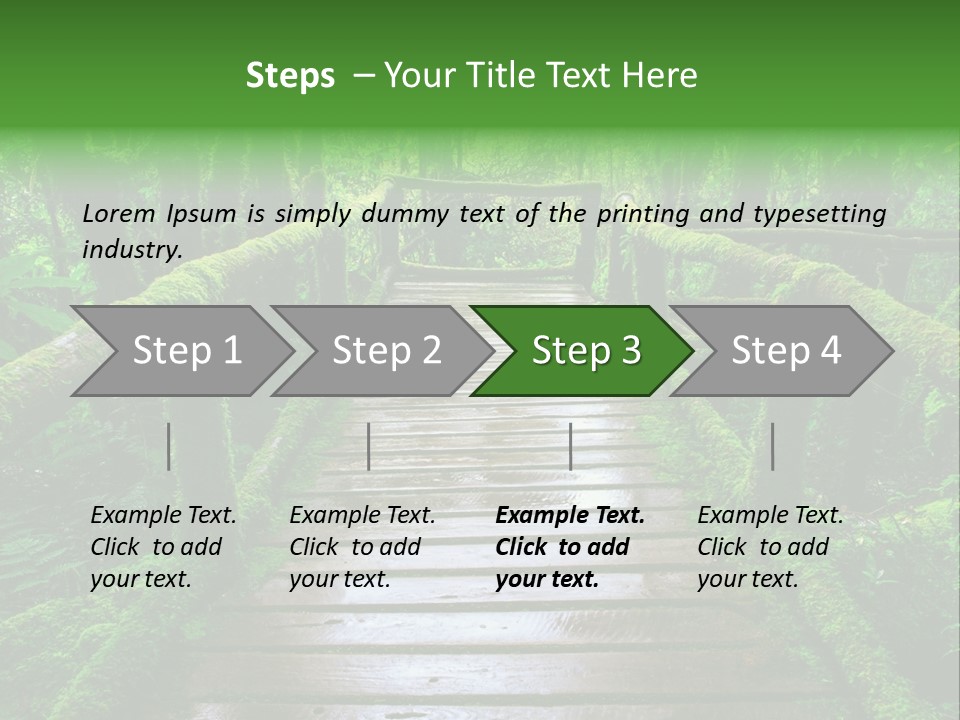 A Wooden Bridge In The Middle Of A Forest With Moss Growing On It PowerPoint Template