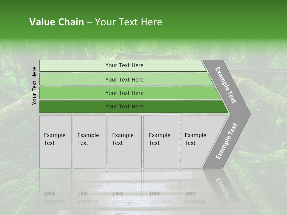 A Wooden Bridge In The Middle Of A Forest With Moss Growing On It PowerPoint Template