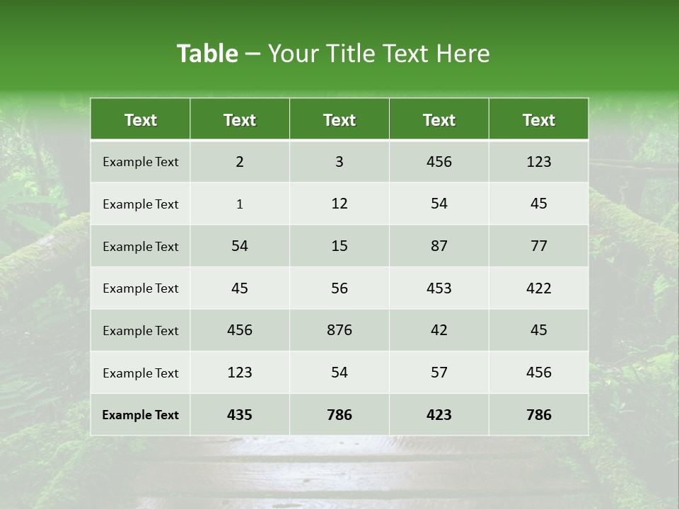 A Wooden Bridge In The Middle Of A Forest With Moss Growing On It PowerPoint Template