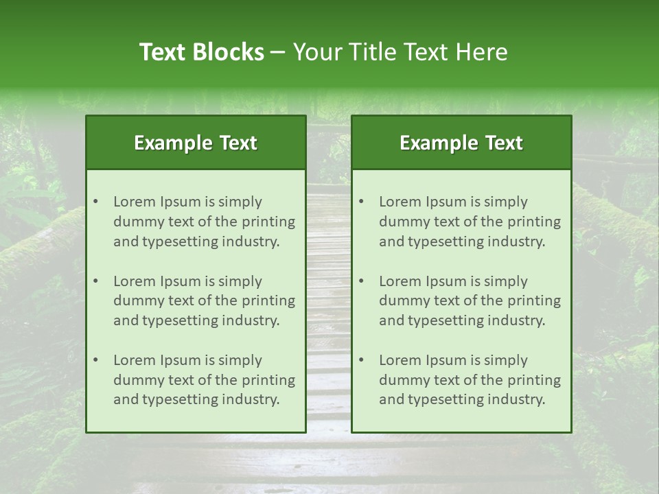 A Wooden Bridge In The Middle Of A Forest With Moss Growing On It PowerPoint Template