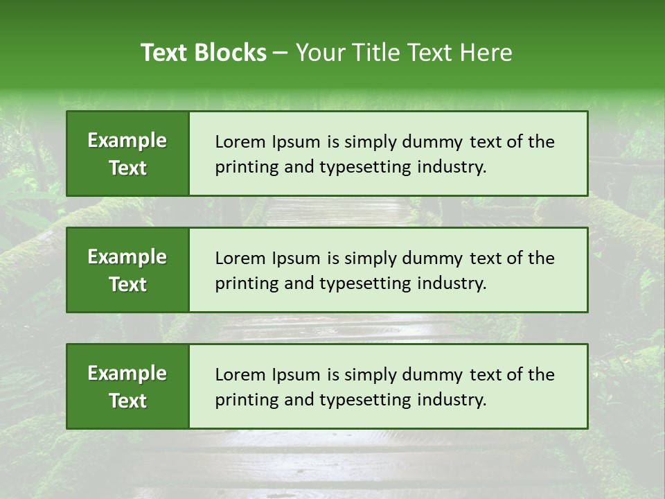 A Wooden Bridge In The Middle Of A Forest With Moss Growing On It PowerPoint Template