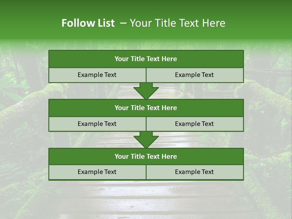 A Wooden Bridge In The Middle Of A Forest With Moss Growing On It PowerPoint Template