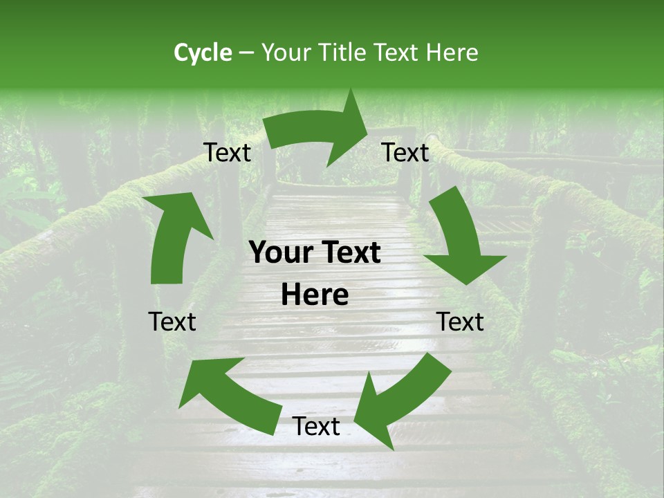 A Wooden Bridge In The Middle Of A Forest With Moss Growing On It PowerPoint Template