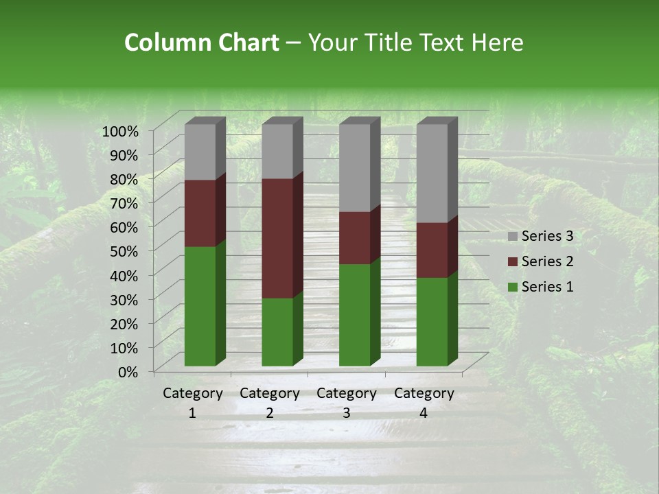 A Wooden Bridge In The Middle Of A Forest With Moss Growing On It PowerPoint Template