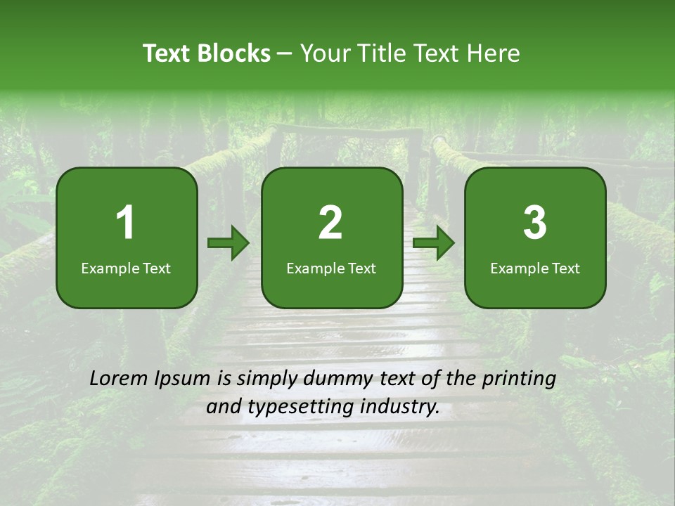 A Wooden Bridge In The Middle Of A Forest With Moss Growing On It PowerPoint Template