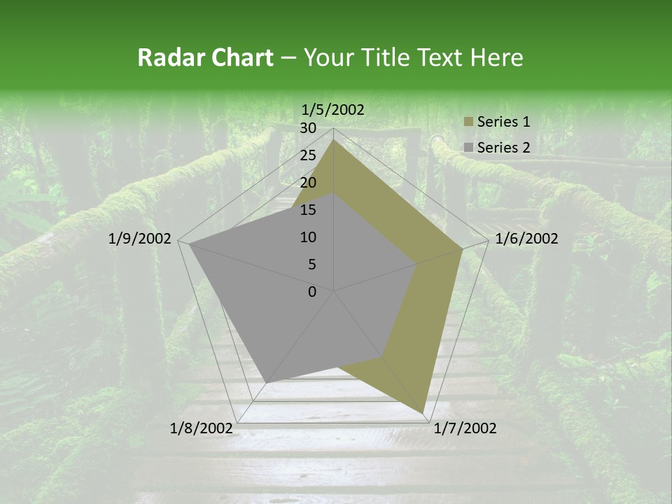 A Wooden Bridge In The Middle Of A Forest With Moss Growing On It PowerPoint Template
