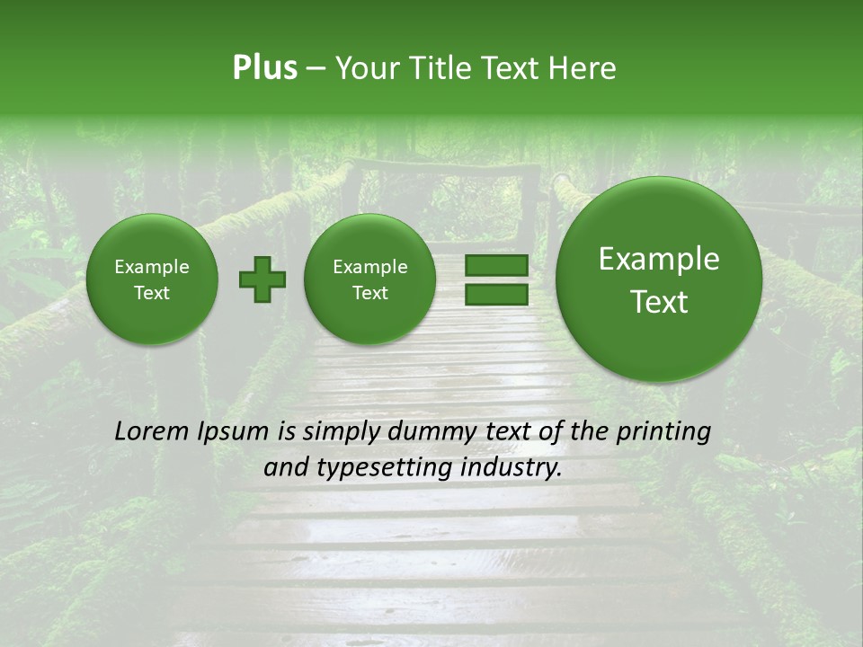 A Wooden Bridge In The Middle Of A Forest With Moss Growing On It PowerPoint Template