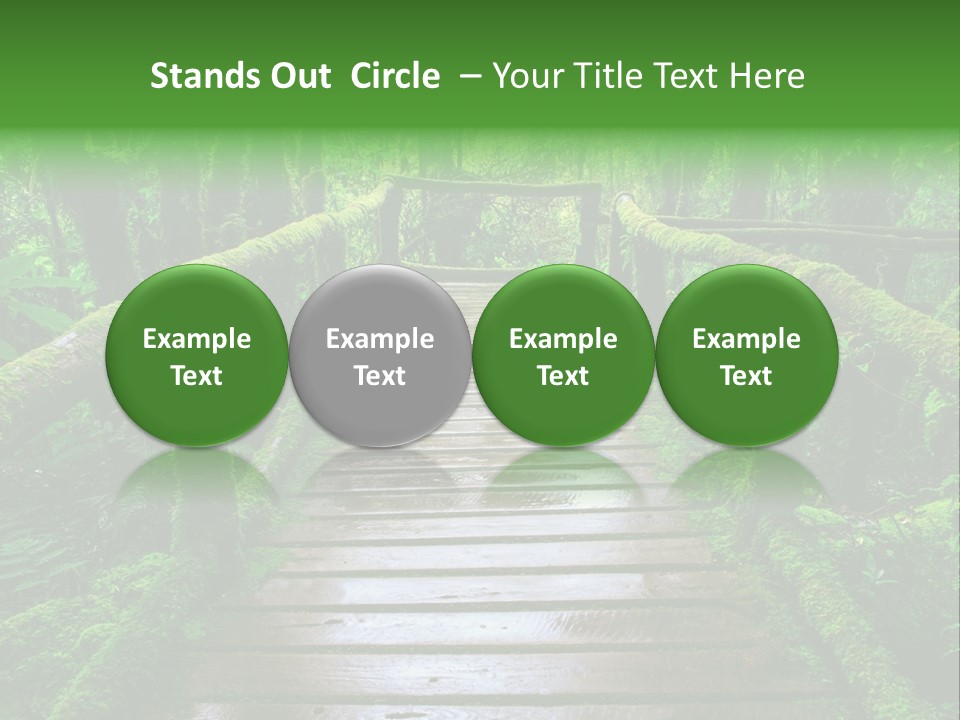 A Wooden Bridge In The Middle Of A Forest With Moss Growing On It PowerPoint Template