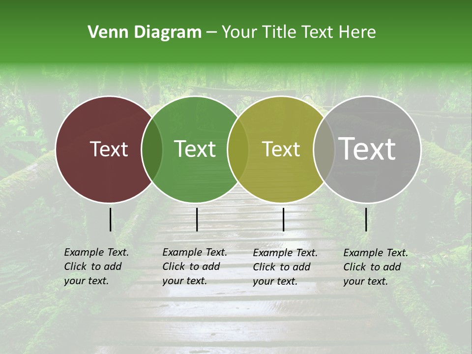 A Wooden Bridge In The Middle Of A Forest With Moss Growing On It PowerPoint Template
