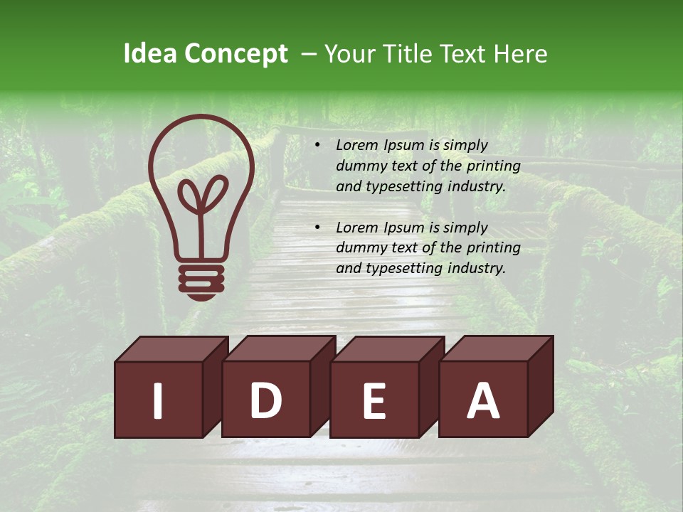 A Wooden Bridge In The Middle Of A Forest With Moss Growing On It PowerPoint Template