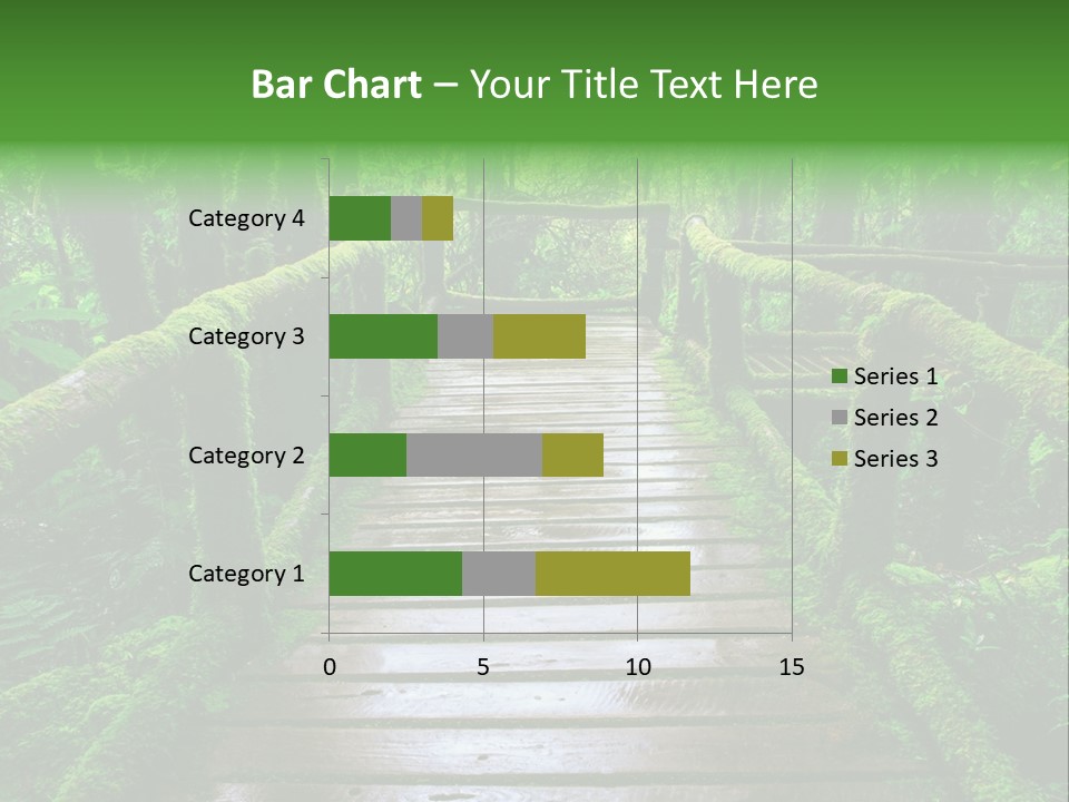 A Wooden Bridge In The Middle Of A Forest With Moss Growing On It PowerPoint Template
