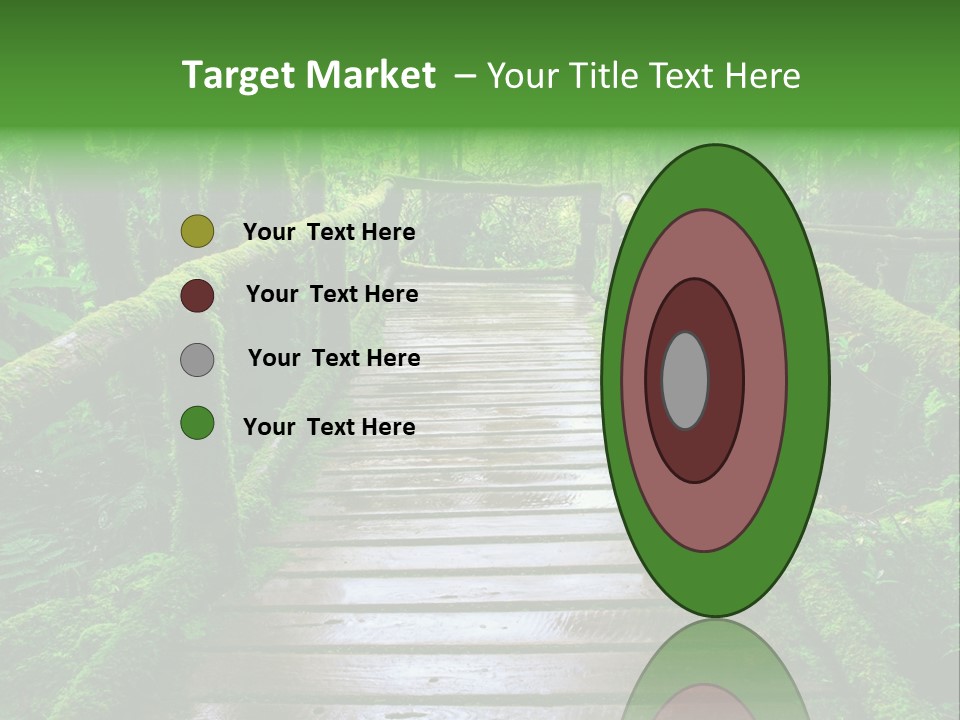 A Wooden Bridge In The Middle Of A Forest With Moss Growing On It PowerPoint Template