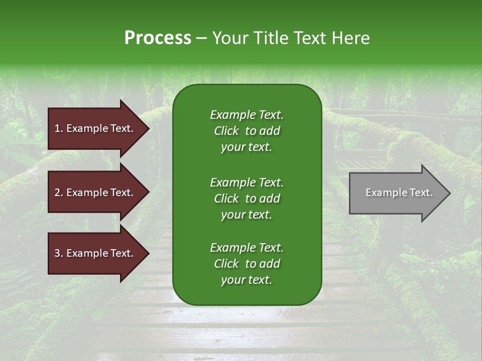A Wooden Bridge In The Middle Of A Forest With Moss Growing On It PowerPoint Template