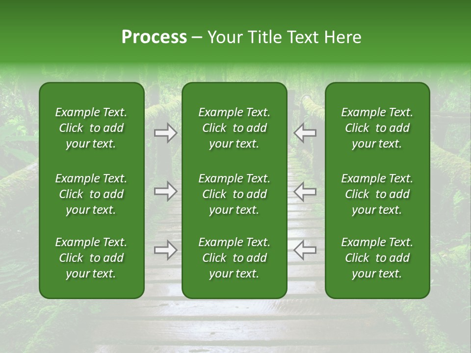 A Wooden Bridge In The Middle Of A Forest With Moss Growing On It PowerPoint Template