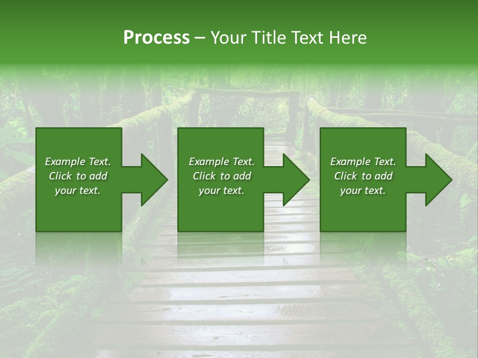 A Wooden Bridge In The Middle Of A Forest With Moss Growing On It PowerPoint Template