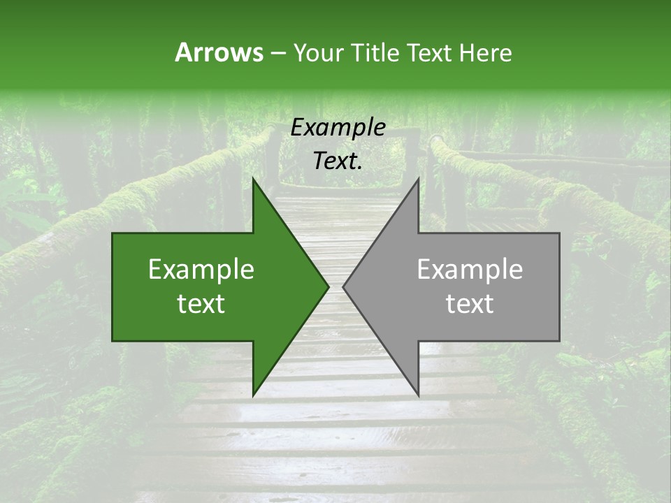 A Wooden Bridge In The Middle Of A Forest With Moss Growing On It PowerPoint Template