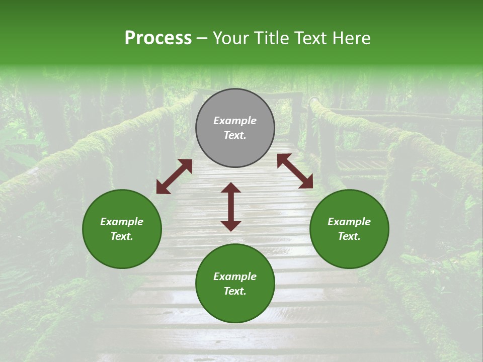 A Wooden Bridge In The Middle Of A Forest With Moss Growing On It PowerPoint Template