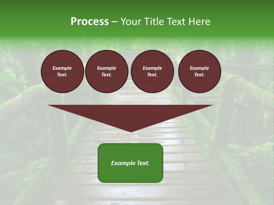 A Wooden Bridge In The Middle Of A Forest With Moss Growing On It PowerPoint Template