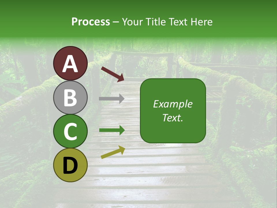 A Wooden Bridge In The Middle Of A Forest With Moss Growing On It PowerPoint Template