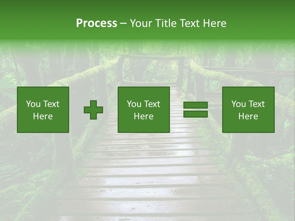 A Wooden Bridge In The Middle Of A Forest With Moss Growing On It PowerPoint Template