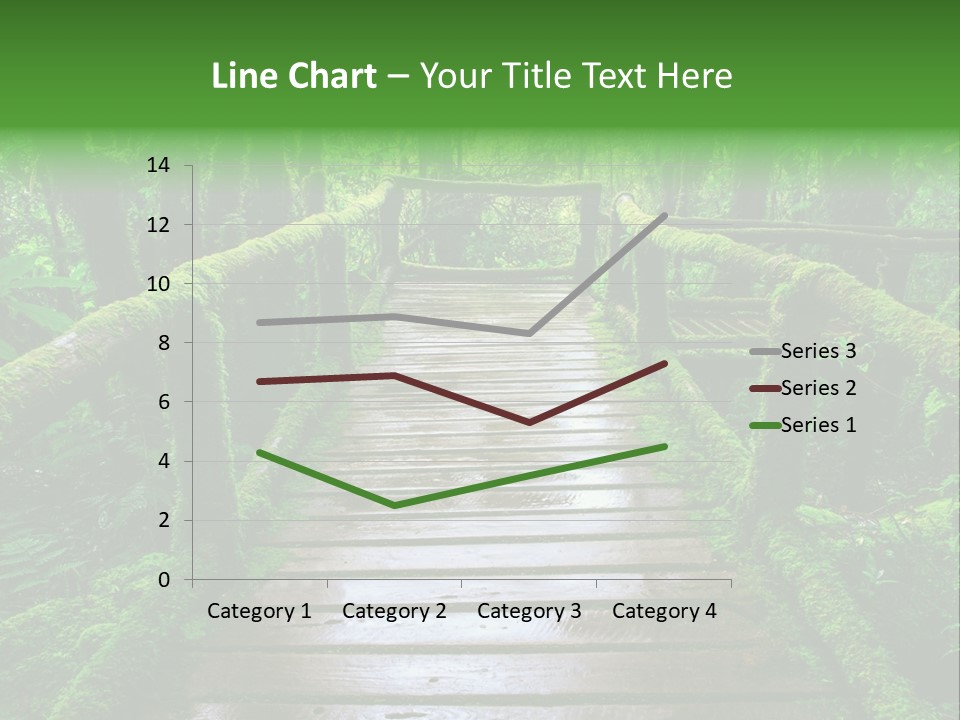A Wooden Bridge In The Middle Of A Forest With Moss Growing On It PowerPoint Template