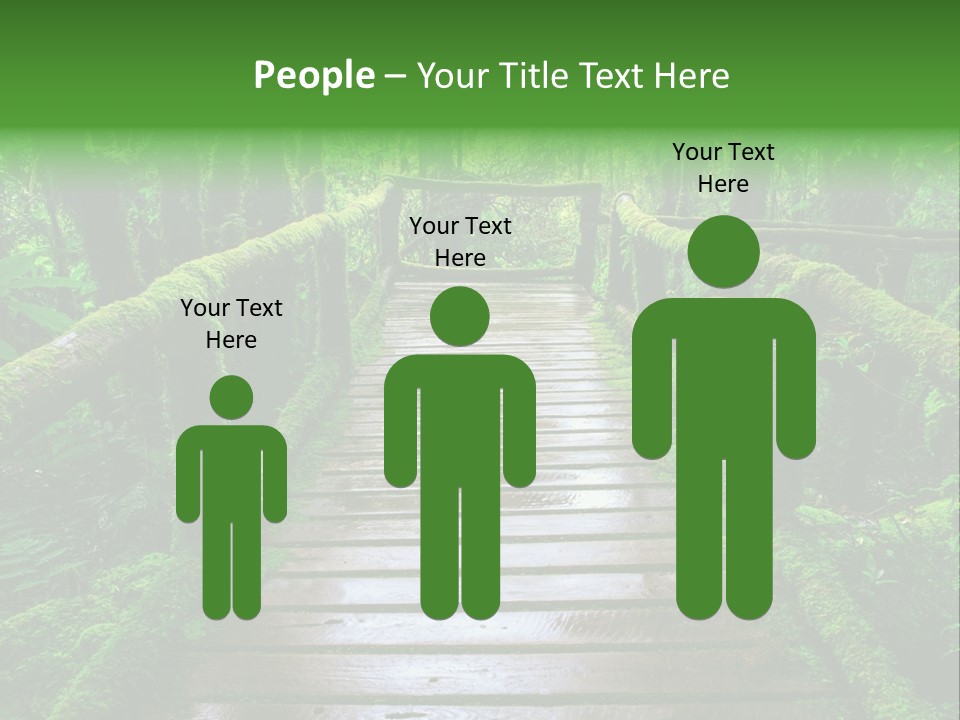 A Wooden Bridge In The Middle Of A Forest With Moss Growing On It PowerPoint Template