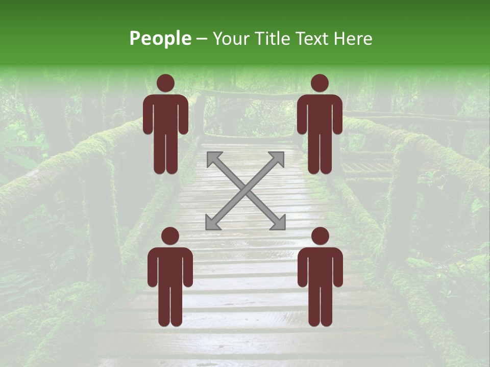 A Wooden Bridge In The Middle Of A Forest With Moss Growing On It PowerPoint Template