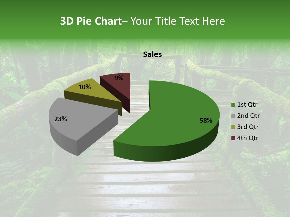 A Wooden Bridge In The Middle Of A Forest With Moss Growing On It PowerPoint Template