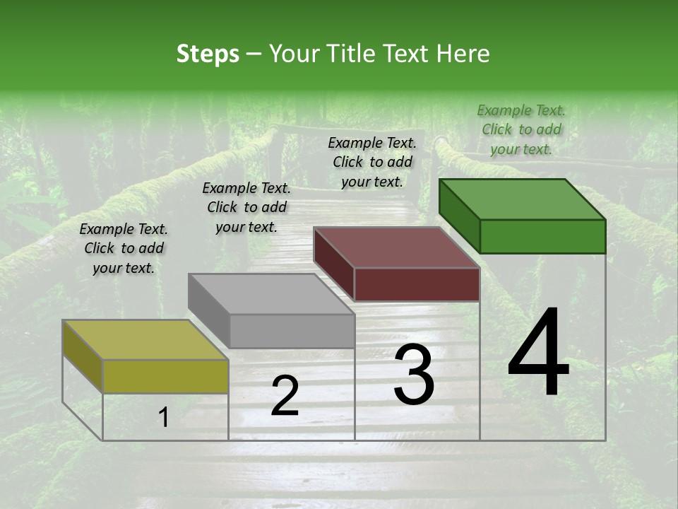 A Wooden Bridge In The Middle Of A Forest With Moss Growing On It PowerPoint Template