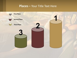 A Woman Sitting In The Drivers Seat Of A Car PowerPoint Template