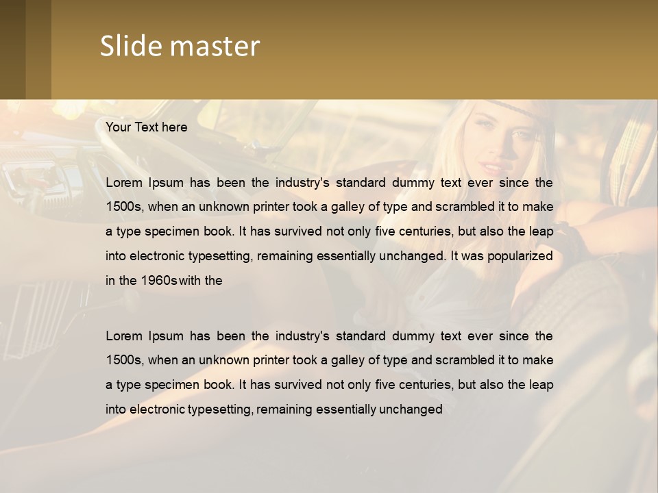 A Woman Sitting In The Drivers Seat Of A Car PowerPoint Template