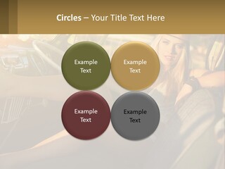 A Woman Sitting In The Drivers Seat Of A Car PowerPoint Template