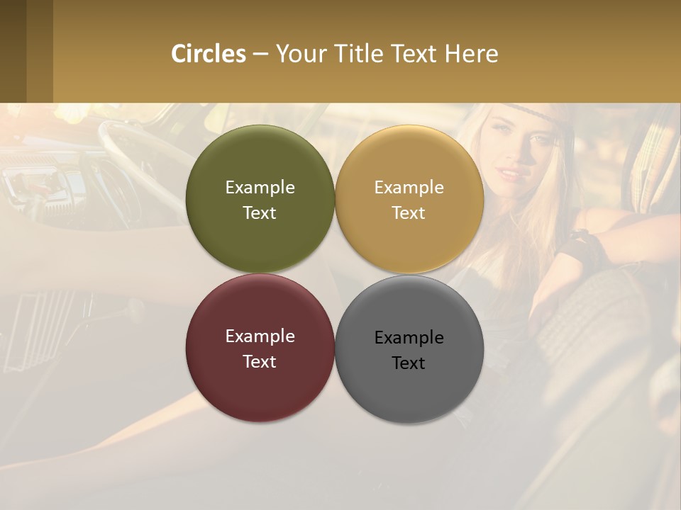 A Woman Sitting In The Drivers Seat Of A Car PowerPoint Template