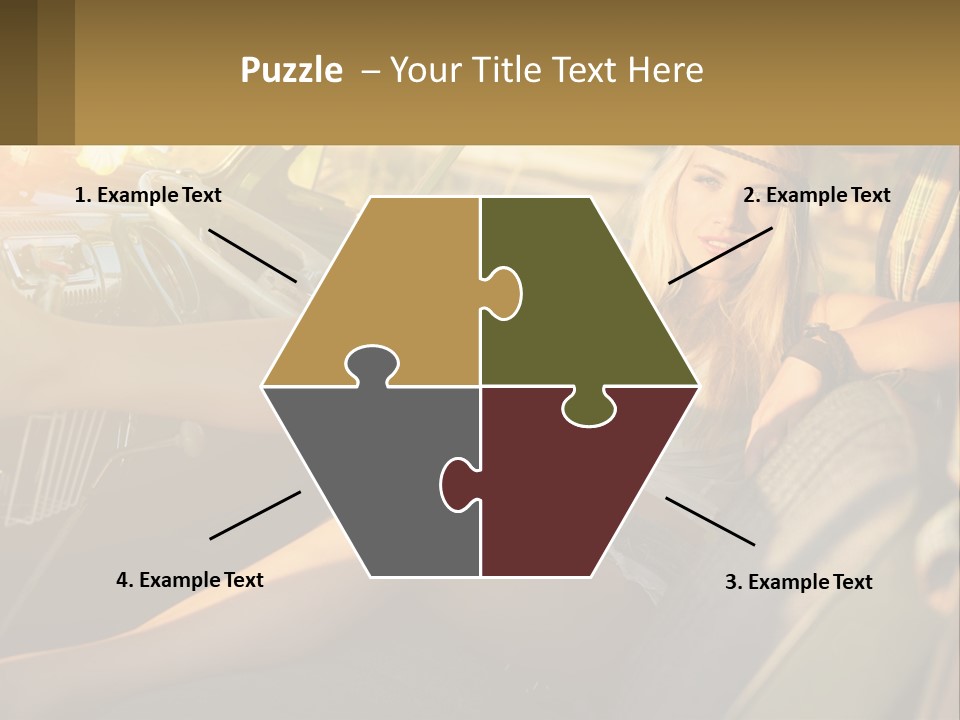 A Woman Sitting In The Drivers Seat Of A Car PowerPoint Template