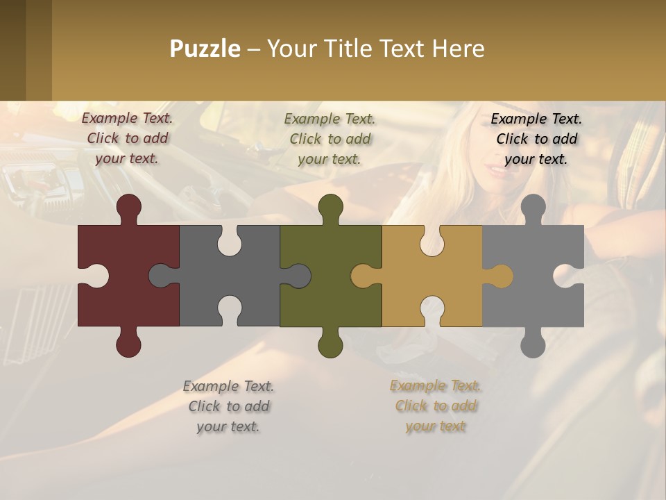 A Woman Sitting In The Drivers Seat Of A Car PowerPoint Template