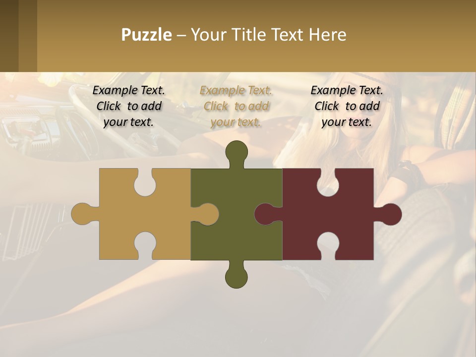 A Woman Sitting In The Drivers Seat Of A Car PowerPoint Template