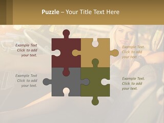 A Woman Sitting In The Drivers Seat Of A Car PowerPoint Template