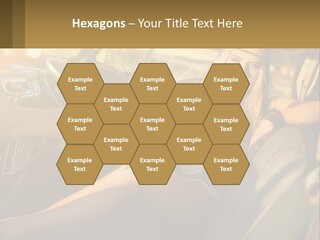 A Woman Sitting In The Drivers Seat Of A Car PowerPoint Template