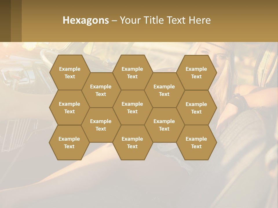 A Woman Sitting In The Drivers Seat Of A Car PowerPoint Template