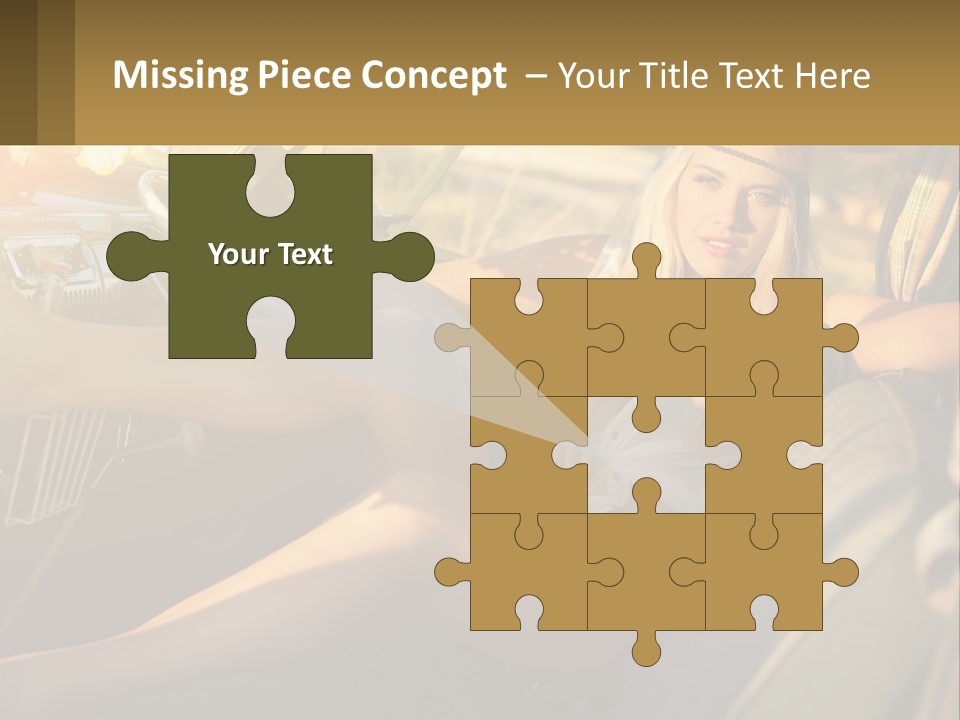 A Woman Sitting In The Drivers Seat Of A Car PowerPoint Template